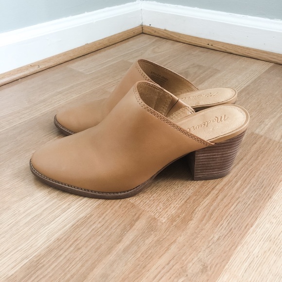 madewell harper mule amber brown